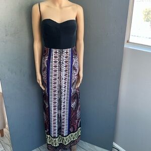 Sea Black and Multicolor Maxi Dress